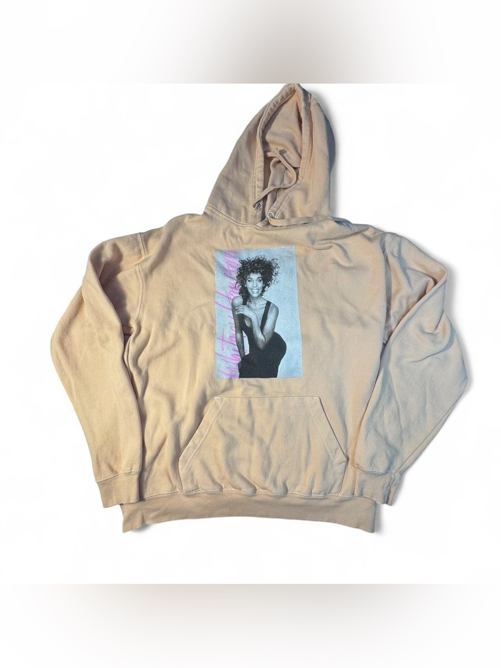 Beige Graphic Hooded Sweatshirt - Women's Cozy Pullover